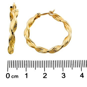 9ct Gold (Hollow) 2.3g Hoop Earrings